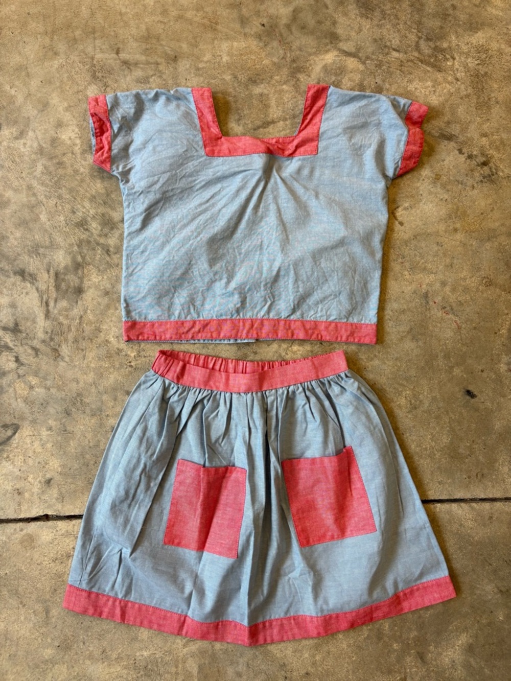 Matching hey gang skirt and shirt set